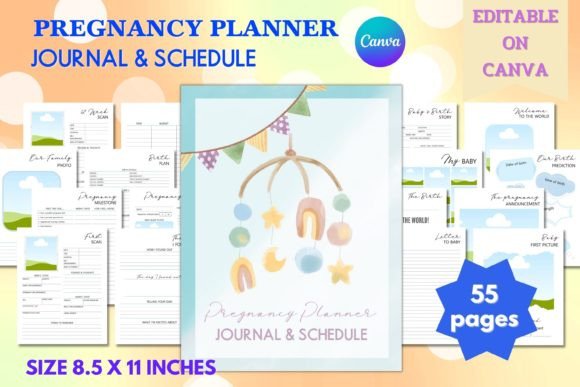 Download Editable Pregnancy Journal &amp; Schedule - Schedule Collection