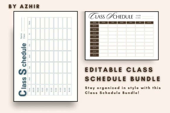 Download 8 Editable Class Schedule Bundle - Premium Resources