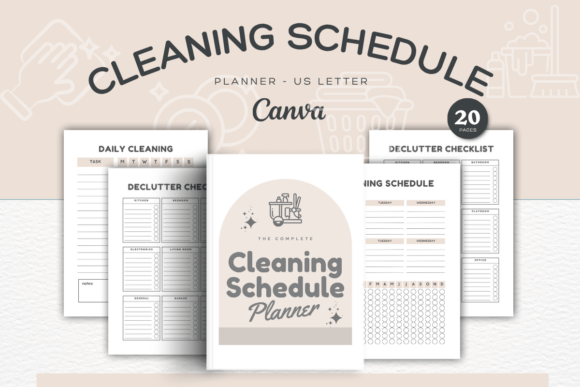 Download EDITABLE Cleaning Schedule Canva Templat - Schedule Collection