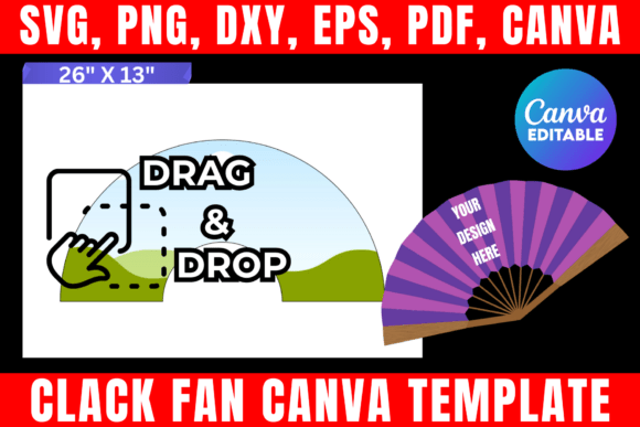 Download Clack Fan Template, Sublimation Hand Fan - Fan template Collection