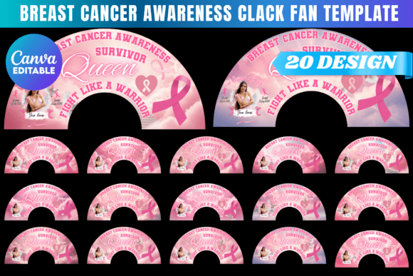 Download Pink Breast Cancer Clack Fan Template - Fan template Collection