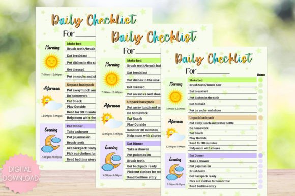 Download Kids Daily Checklist Schedule Printable - Schedule Collection