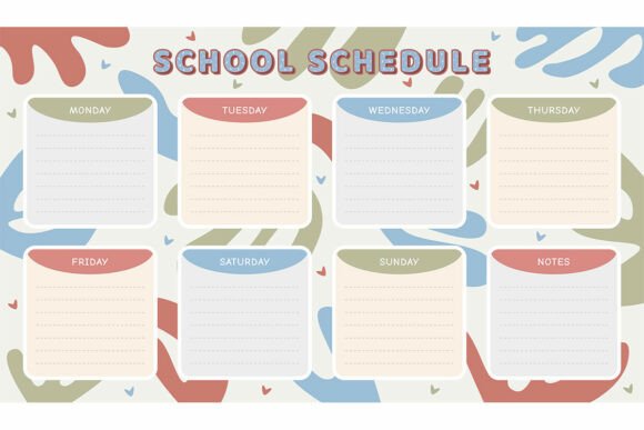 Download School Schedule Template Boho - Schedule Collection