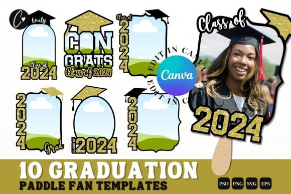Download Graduation Paddle Fan Template Bundle - Fan template Collection