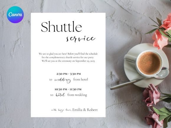 Download Wedding Shuttle Service Schedule Sign - Schedule Collection