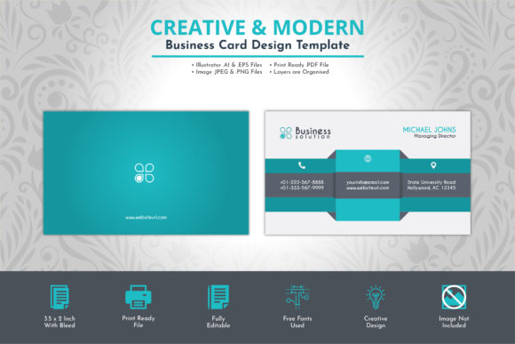 Download Blue Business Card Modern Design Vector - Modern design Collection