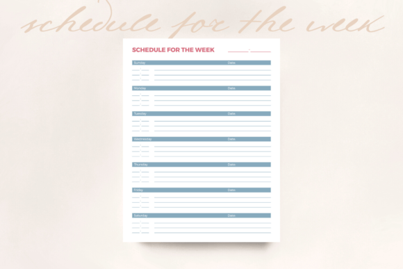 Download Schedule for the Week Planner Sheet - Schedule Collection